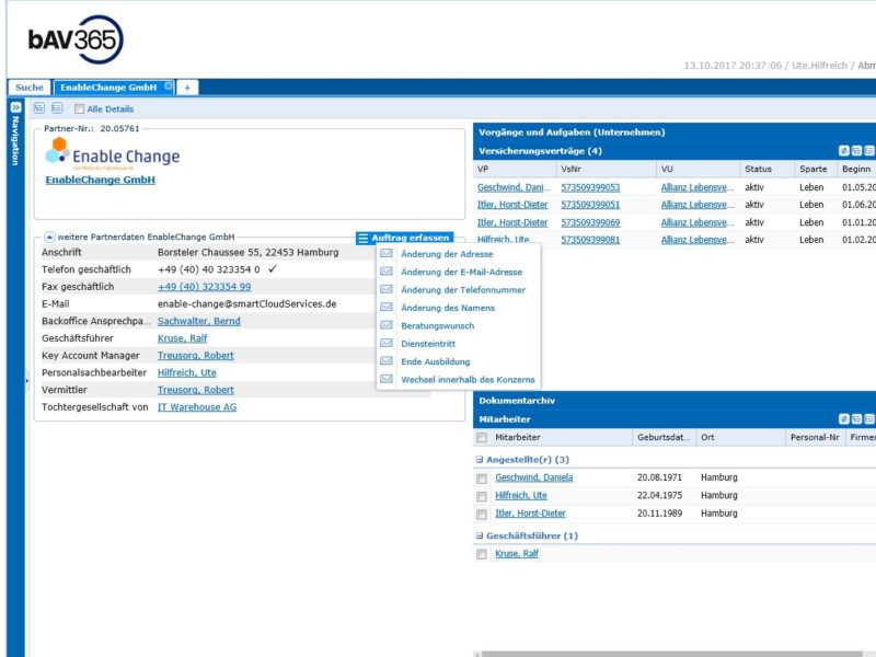 Arbeitgeber Portal Änderung Arbeitnehmer